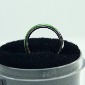 16 Gauge 3/8 Green Titanium Hinged Hoops