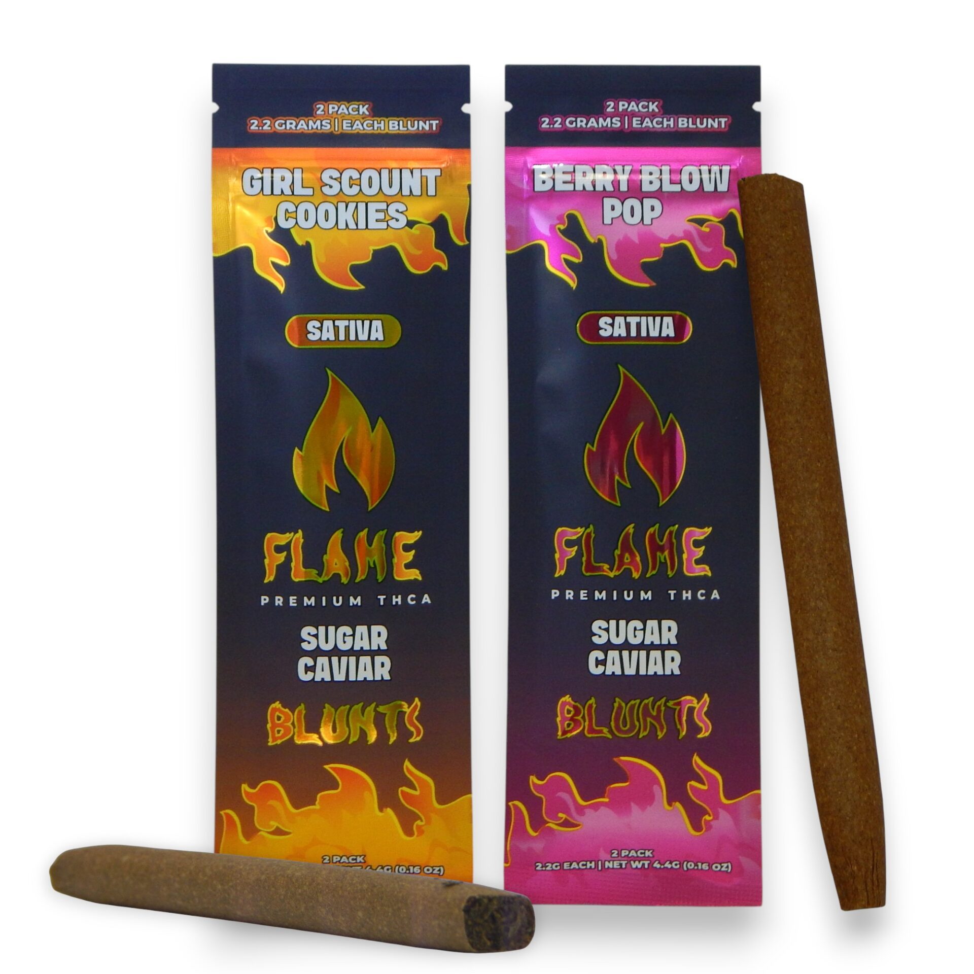 Flame Premium | 2.2G Blunts | Sativa | THC-A 2 Pack