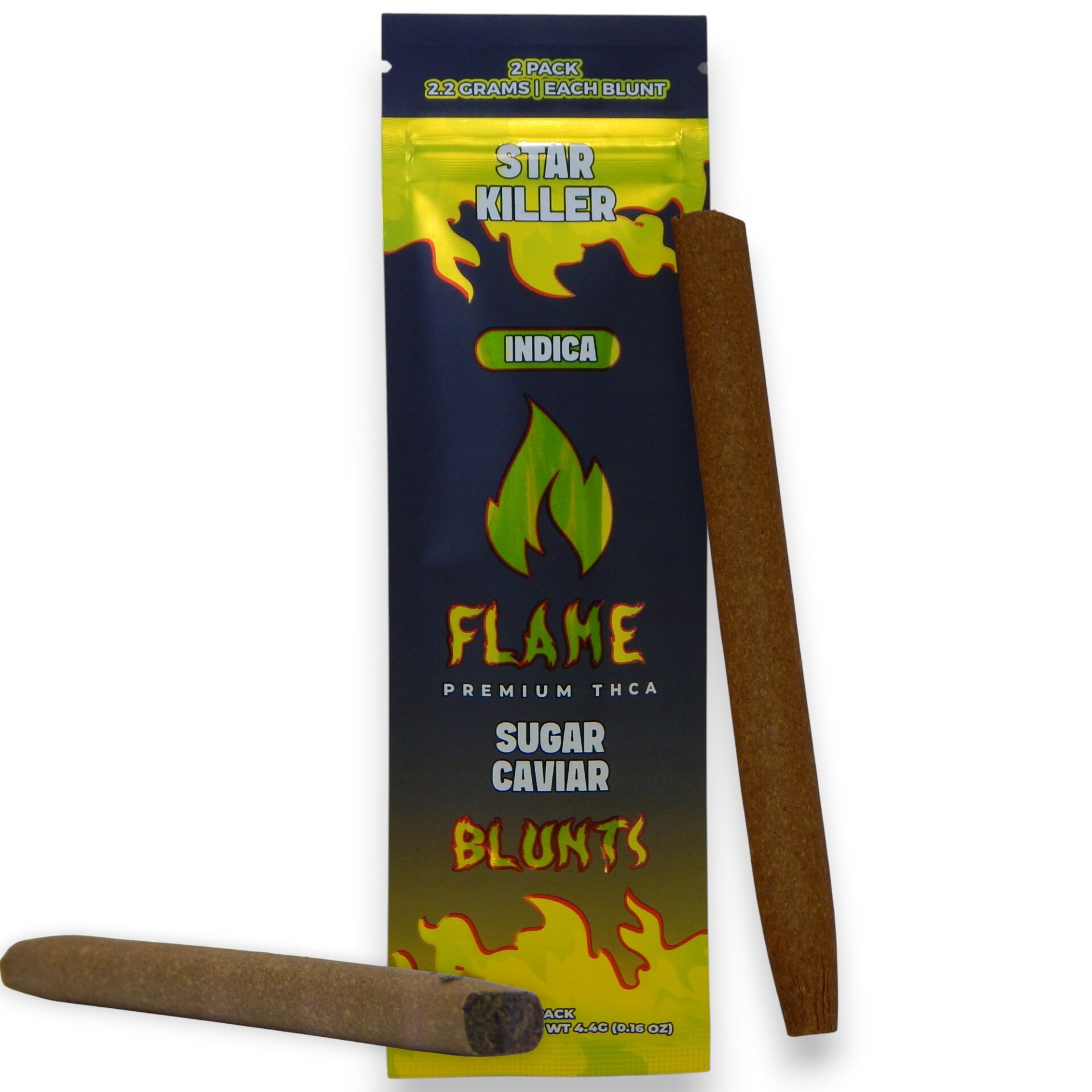 Flame Premium | 2.2G Blunts | Indica | THC-A 2 Pack